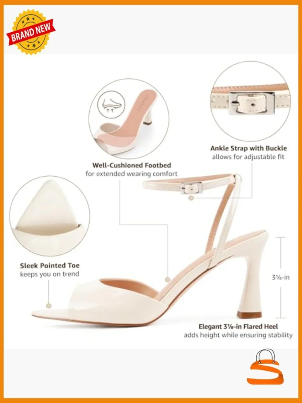 Kitten Heel Peep Toe Sandals Strappy Flared Heels Elegant Dress Shoes for Women